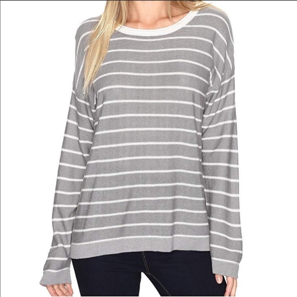 Royal Robbins Calaveras crew sweater gray/wht NWT!